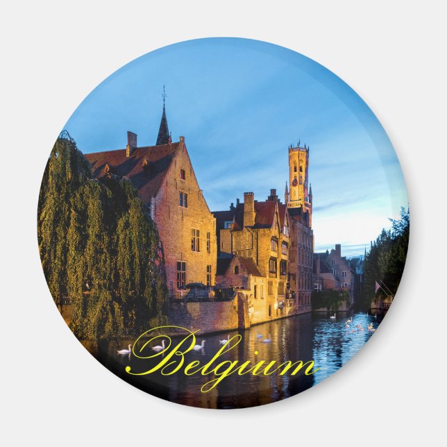 Imã Impressionante! Medieval Bruges Belgium - Foto Pro (Frente)