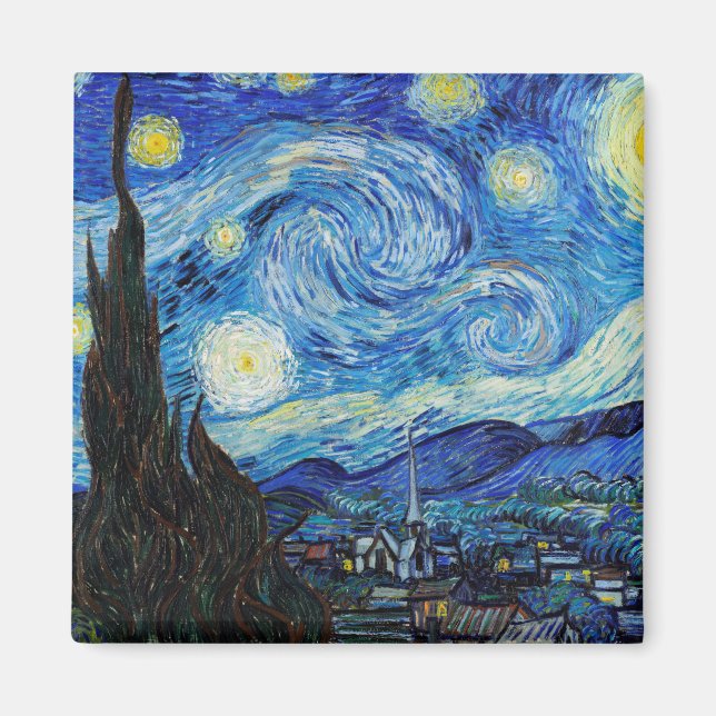 Imã Impressionismo Vincent Van Gogh Starry Night (Frente)