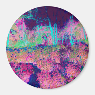 Imã Impressionistic Purple and Hot Pink Landscape