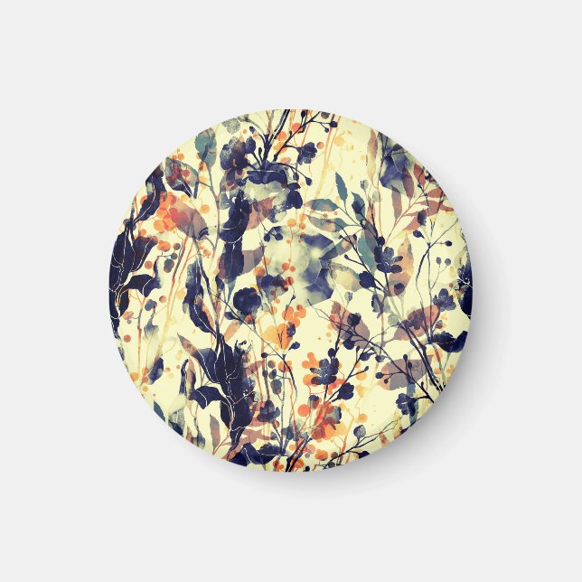 Imã Impressões da Natureza: Floral Deixa Sem Fio. (Frente)