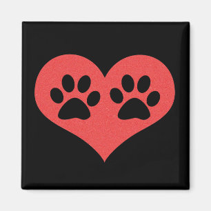 Imã Impressões da pata em meu coração por Shirley