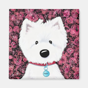 Imã Impressões Florais do KiniArt Westie