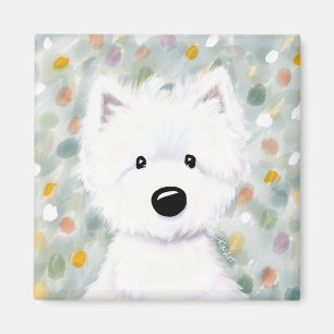 Imã Impressões KiniArt Fluffy Westie