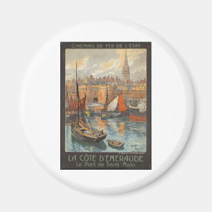 Imã Impressões retros do anúncio do poster das viage