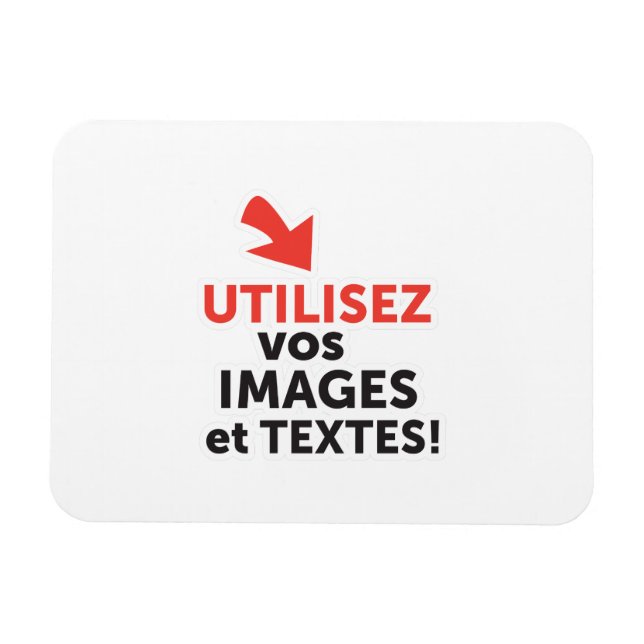 Ímã Imprima seus desenhos online em francês (Horizontal)