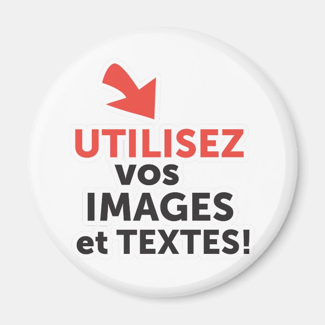 Imã Imprima seus designs online DIY em Português (Frente)