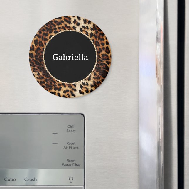 Imã Imprimir quadro de brilho Dourado da luz do leopar (In Situ (Fridge))