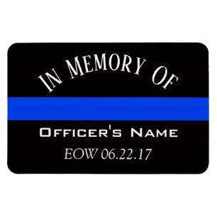 ÍMÃ IN MEMORY OF FALLEN OFFICER THIN BLUE LINE MAGNET