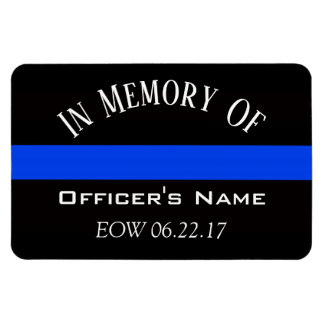 ÍMÃ IN MEMORY OF FALLEN OFFICER THIN BLUE LINE MAGNET
