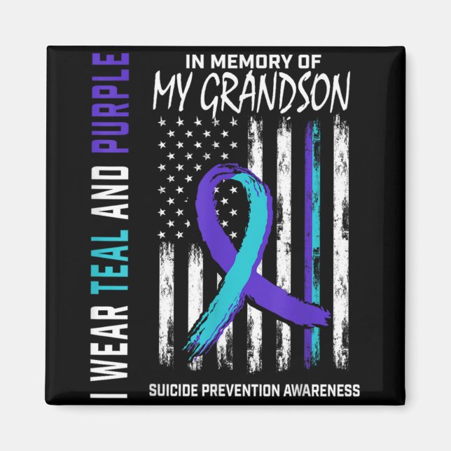 Imã In Memory Of My Grandson Suicide Awareness Prevent (Frente)
