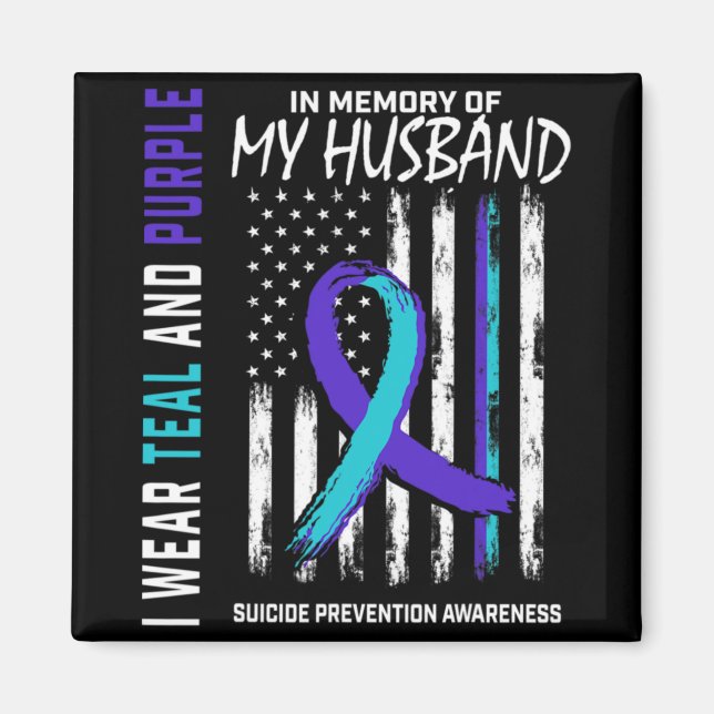 Imã In Memory Of My Husband Suicide Awareness Preventi (Frente)