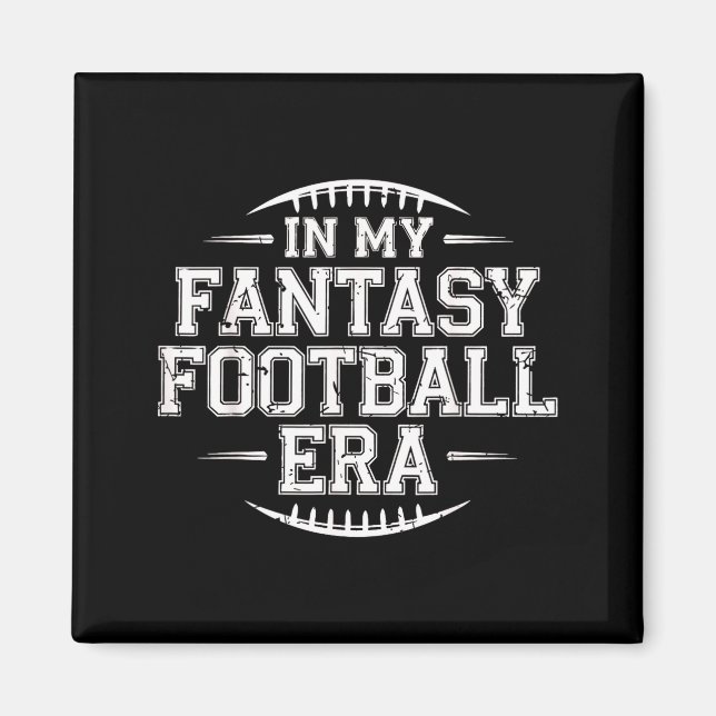 Imã In My Fantasy Football Era Retro Groovy Who Love F (Frente)
