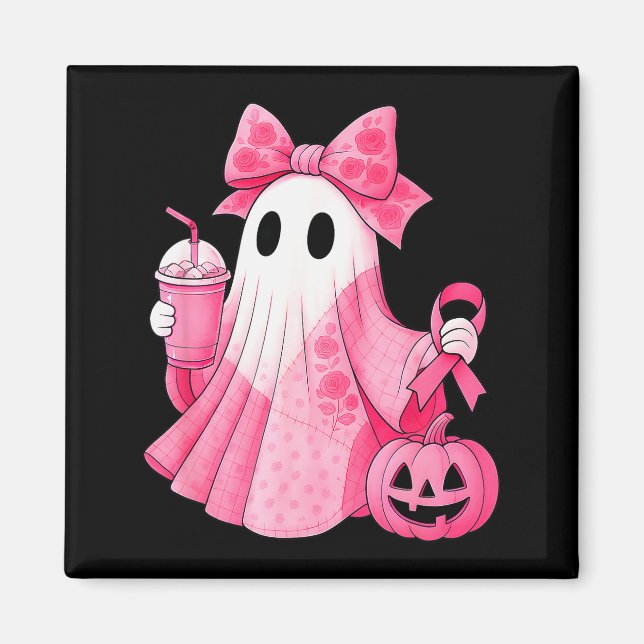 Imã In October We Wear Nk Ghost Witch Breast Cancer Aw (Frente)