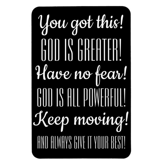 Ímã Incentivar a fé inspiradora Deus é maior! (Vertical)
