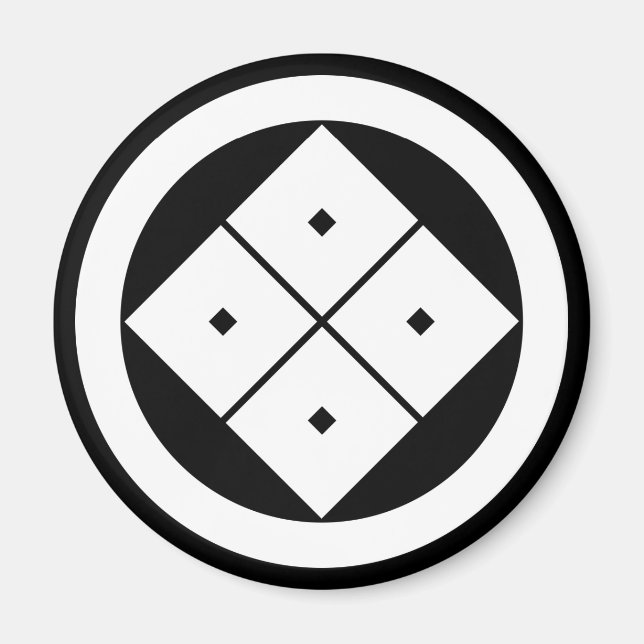 Imã Inclinação de quatro olhos quadrados em círculo (Frente)