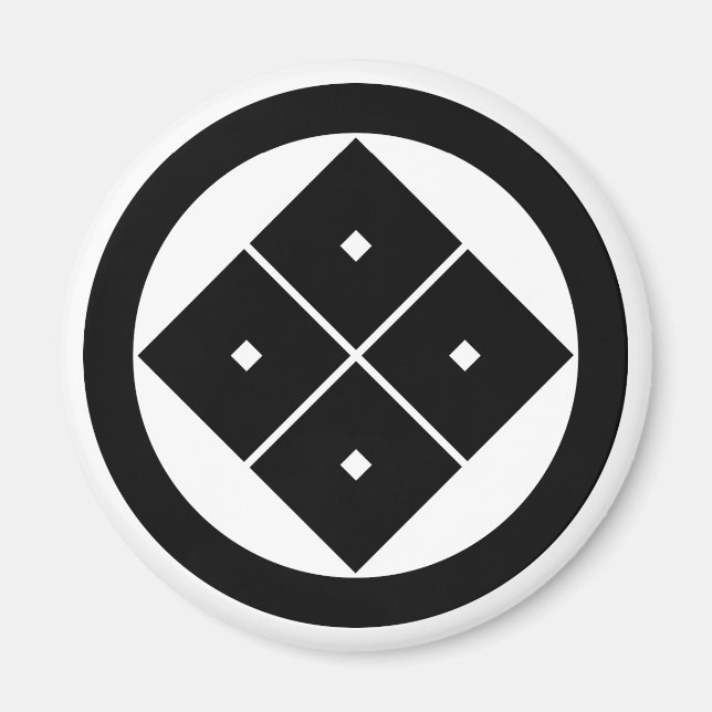 Imã Inclinação de quatro olhos quadrados em círculo (Frente)