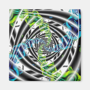 Imã Incompleto Arte Fractal Azul e Verde