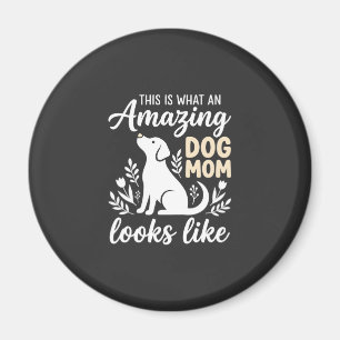 Imã Incrível Mãe de Cachorro Floral Amante de Cachorro