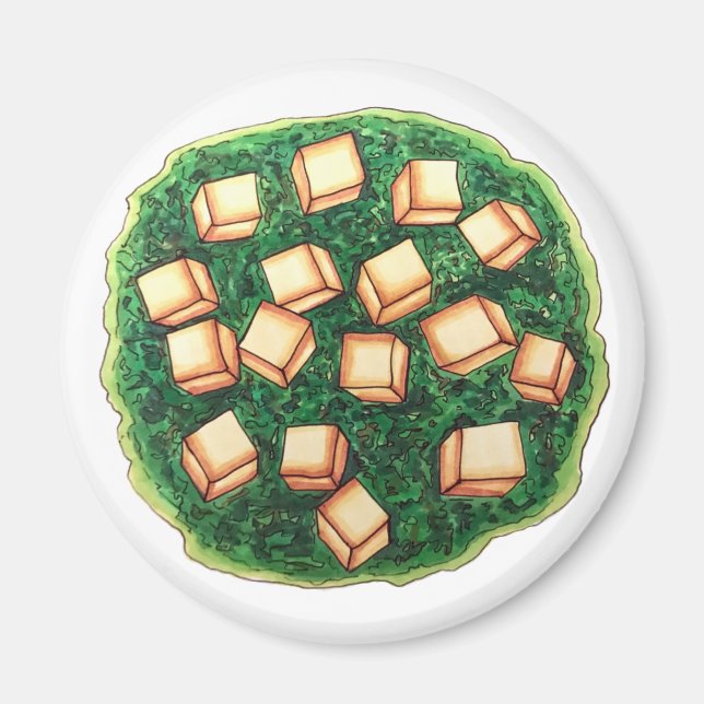 Imã Índia Comida Índia Saag Paneer Spinach Queijo (Frente)