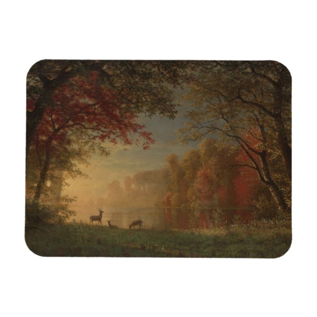 Ímã Indian Sunset Deer by a Lake (Horizontal)