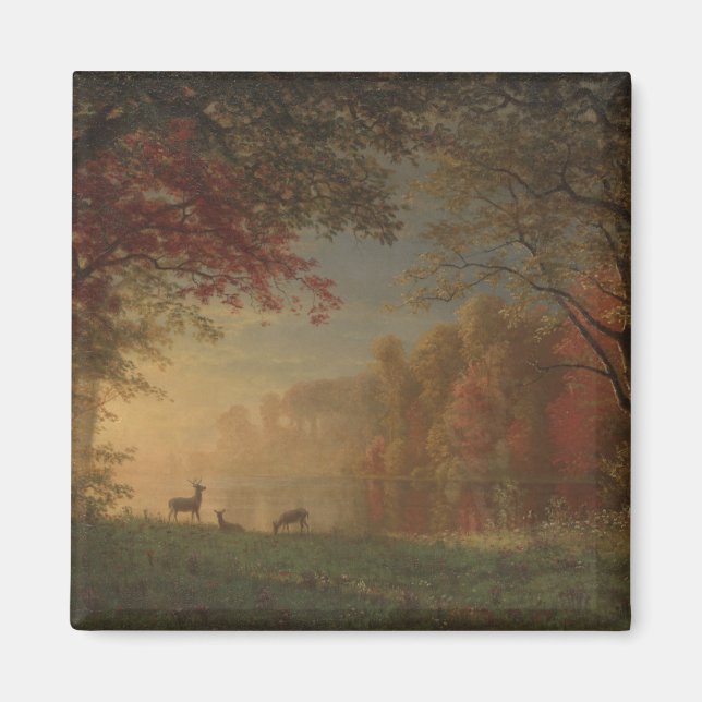 Imã Indian Sunset Deer by a Lake (Frente)
