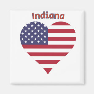 Imã Indiana American Flag Heart