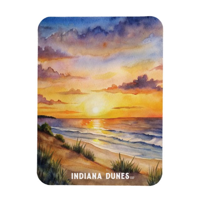 Ímã Indiana Dunes National Park Watercolor Painting (Vertical)