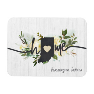 Ímã Indiana Estado Personalizado Sua Cidade Natal Rúst