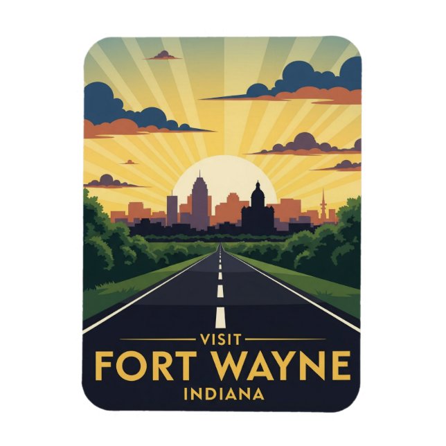 Ímã Indiana Fort Wayne Viagem (Vertical)
