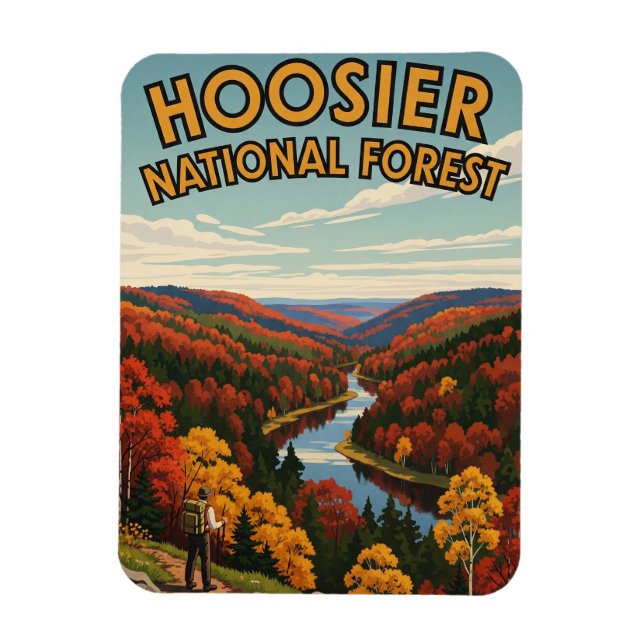 Ímã Indiana Hoosier National Forest Viagem (Vertical)