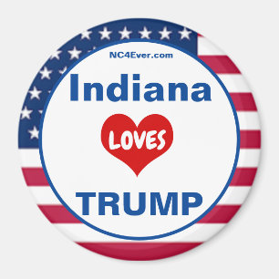 Imã Indiana LOVES TRUMP Patriotic Fridge