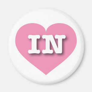 Imã Indiana Pink Heart - Eu adoro IN