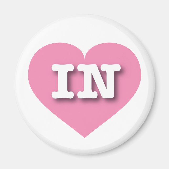 Imã Indiana Pink Heart - Eu adoro IN (Frente)