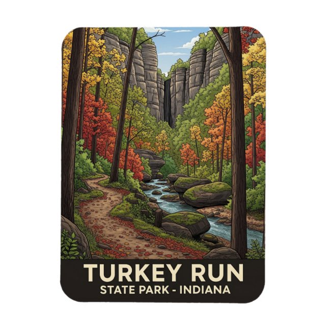 Ímã Indiana Turkey Run State Park Viagem (Vertical)