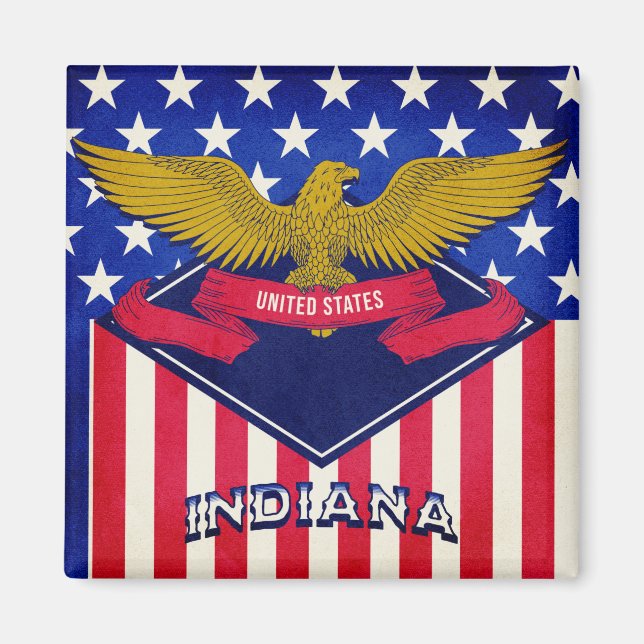 Imã Indiana USA Flag (Frente)