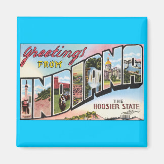 Imã Indiana - Vintage Postacard Design