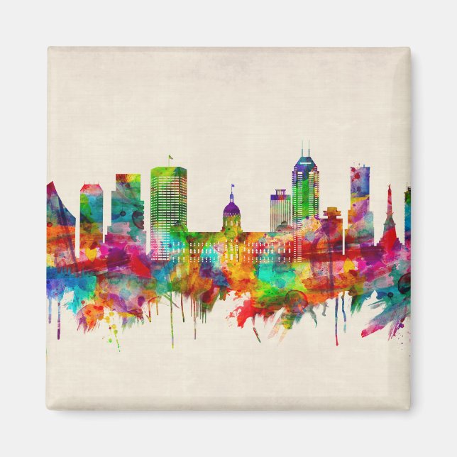 Imã Indianapolis Indiana Skyline (Frente)