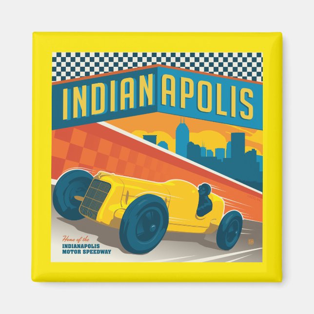 Imã Indianapolis, Indiana | Vintage Racer (Frente)
