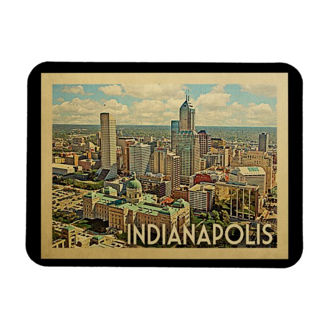 Ímã Indianapolis Indiana Vintage Travel (Horizontal)
