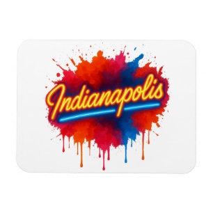 Ímã Indianápolis Neon - Pintor Colorido Retroativo