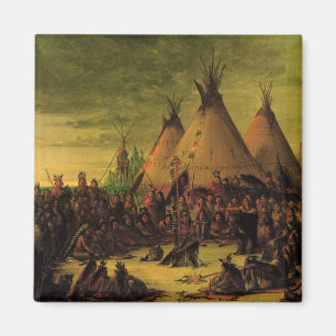 Imã Indianos do vintage, o Conselho de guerra de Sioux