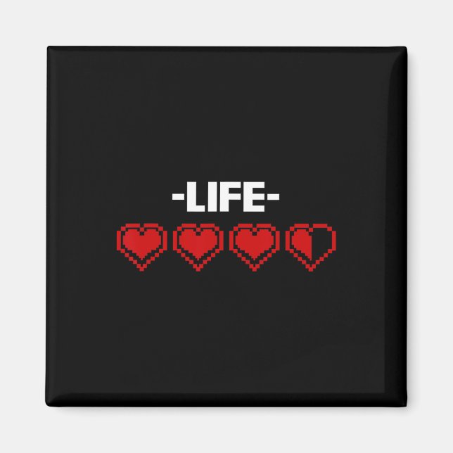 Imã Indicador Heart 8 Bit Graphic Video Game Player Gi (Frente)