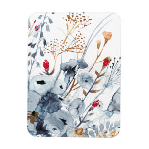 Ímã Indigo & Ochre - Flores de Aquarela