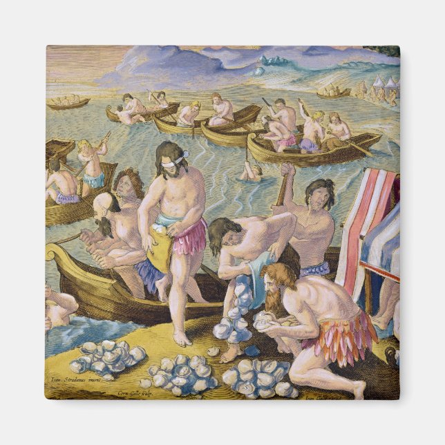 Imã Índios mergulhando em pérolas, prato 93 de "Venaçã (Frente)