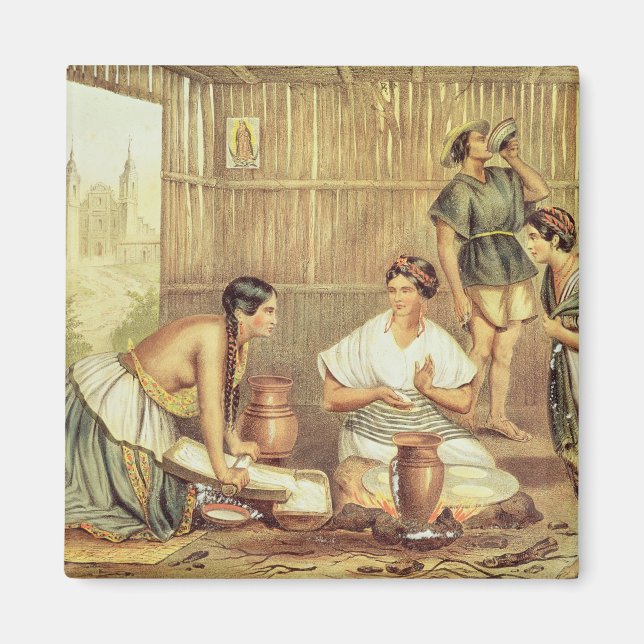 Imã índios preparando tortillas (Frente)