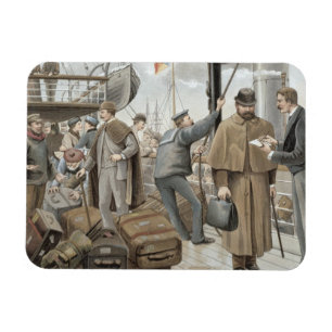 Ímã Indo a bordo no Tilbury, 'de P & de O Pencillings