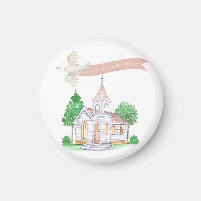 Imã Indo para a Capela Vou Me Casar Design (Frente)