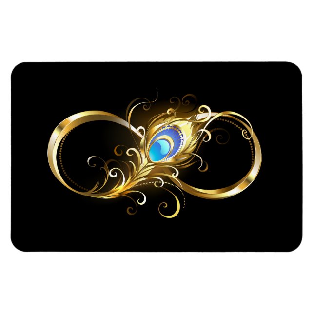 Ímã Infinidade com a pena Pavão de Ouro (Horizontal)