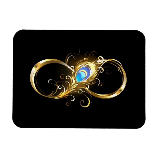 Ímã Infinidade com a pena Pavão de Ouro (Horizontal)