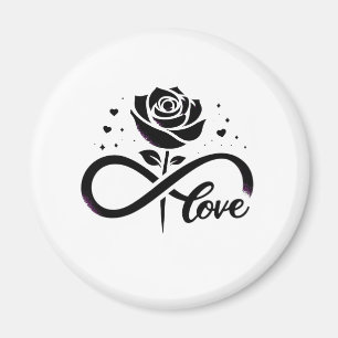 Imã Infinity Love Black Rose - Amor Romântico Eterno D